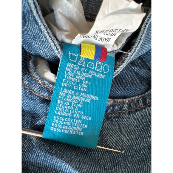 AQ Distressed Denim Jeans Womens 16 Blue Medium Wash Cotton Blend Pockets - Picture 9 of 13